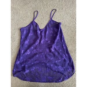 Vintage‎ Petra Fashions Purple Floral Rose Sheer Lingerie Slip Dress 1X
